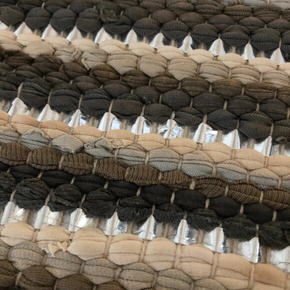 SET OF 4 WOVEN "RAG RUG" LOOK PLACEMATS - Picture 3 of 4